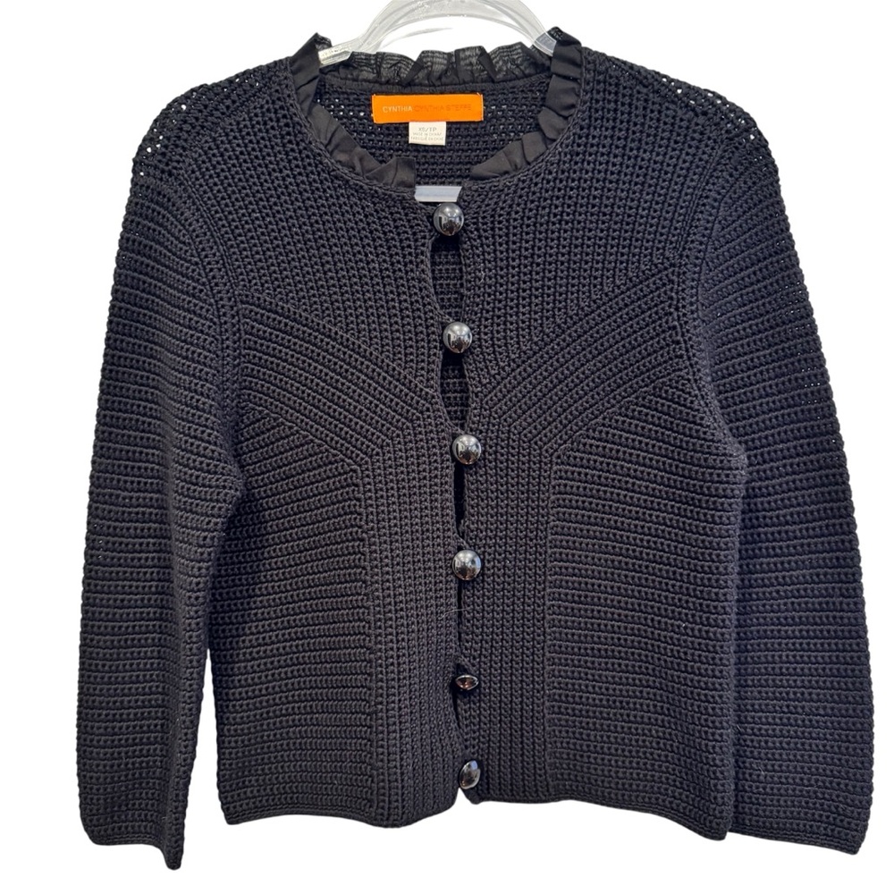 Cynthia Cynthia Steffe Black Knit Cardigan Size XS